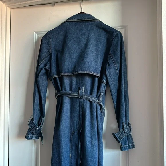 NWT Urbann Revivo Denim Trench Size L - Picture 4 of 4